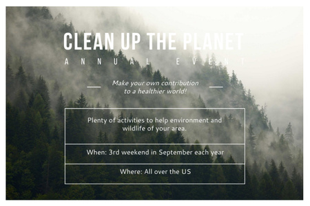 Clean up the Planet Annual event Gift Certificate Tasarım Şablonu