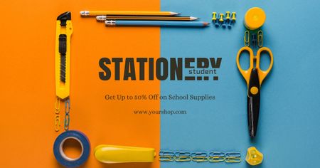 Offer Quality Stationery for Students Facebook AD Design Template
