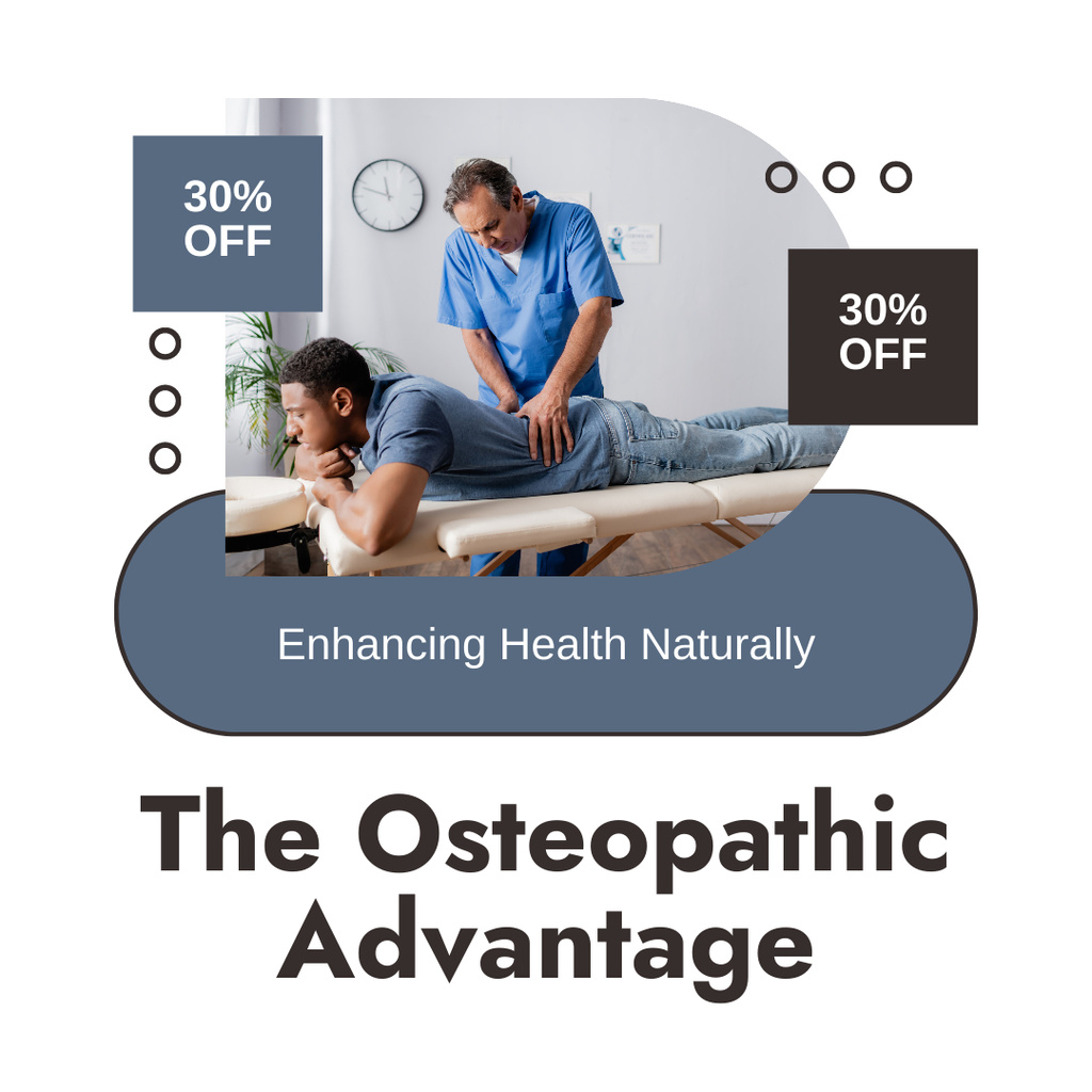 Pro Osteopathy Service At Reduced Price Instagram AD Design Template