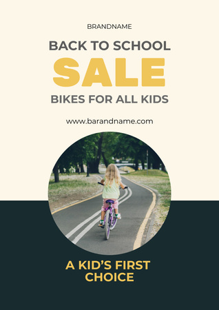 Plantilla de diseño de School Bicycle Sale Poster 