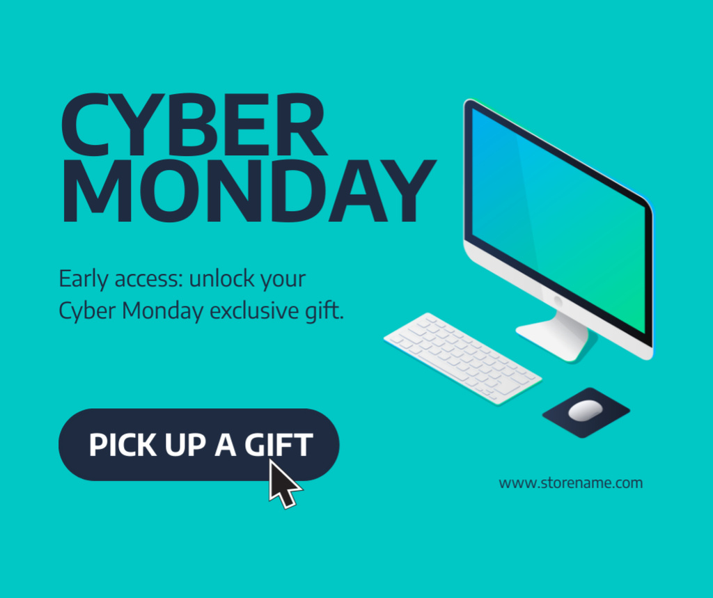 Template di design Exclusive Gift Offer on Cyber Monday Facebook
