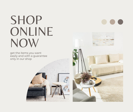 Online Sale of Home Interior Items Facebook Design Template