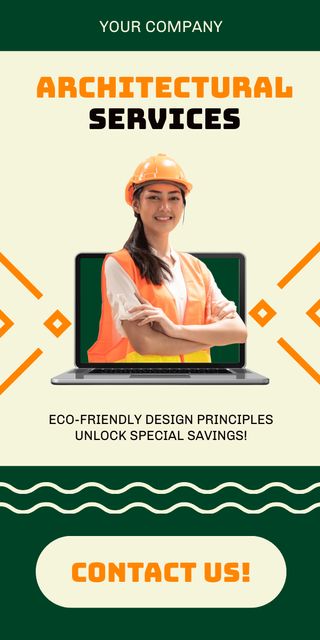 Template di design Eco-friendly Architectural Services Promotion With Slogan Graphic