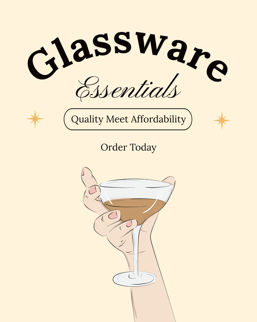 Affordable Glassware Essentials For Champagne Instagram Post Verticalデザインテンプレート