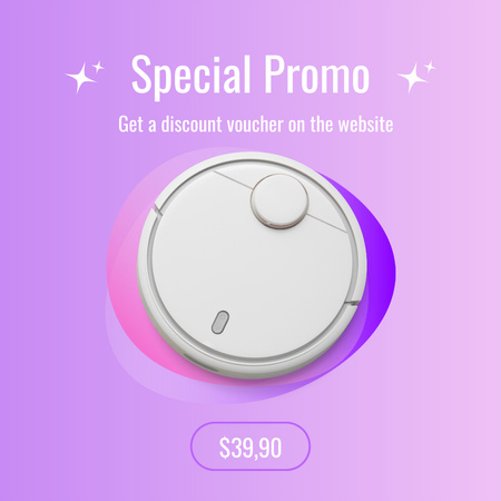 Special Offer Discounts on Robotic Vacuum Cleaners Instagram Design Template