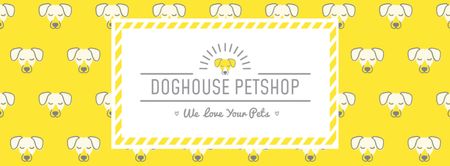 Pet shop bright Annoucement Facebook cover Design Template