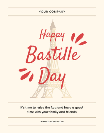Happy Bastille Day Poster 22x28in Modelo de Design