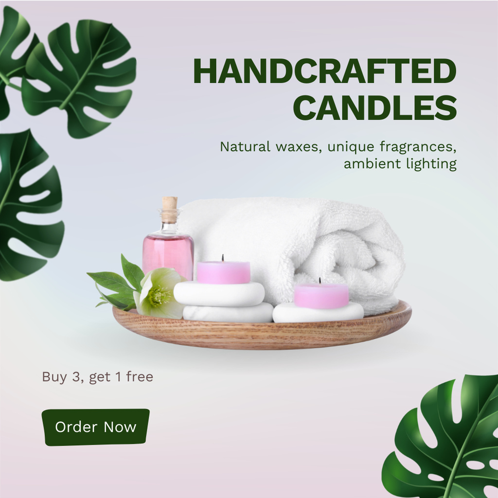 Ontwerpsjabloon van Instagram van Handcrafted Candles Offer for Spa