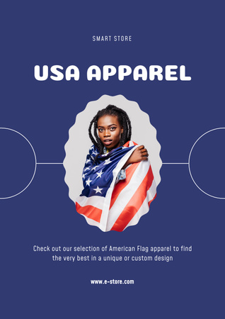 Platilla de diseño Apparel Sale on USA Independence Day Poster