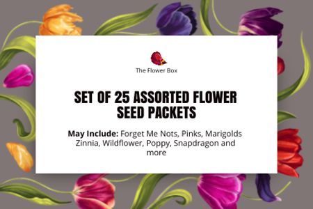 Ontwerpsjabloon van Label van Flower Seeds Offer