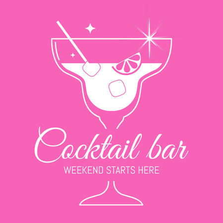 Promoção contemporânea de bar de coquetéis com slogan Animated Logo Modelo de Design