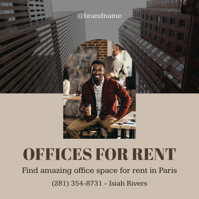 Designvorlage Offices and Other Commercial Properties to Rent für Instagram AD