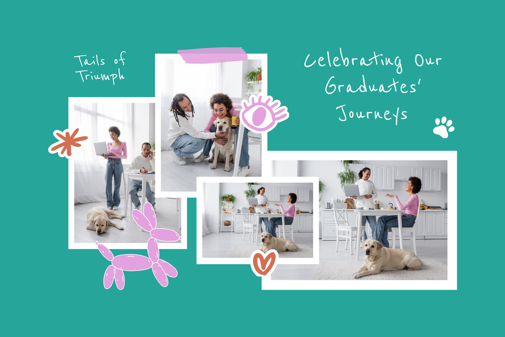 Happy Dog Owners Lifestyle Mood Boardデザインテンプレート