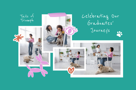Happy Dog Owners Lifestyle Mood Board Design Template