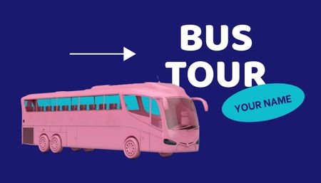 Bus Travel Tour Announcement Business Card US tervezősablon
