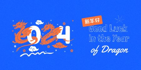 Plantilla de diseño de Saludo festivo brillante del año nuevo chino Twitter 