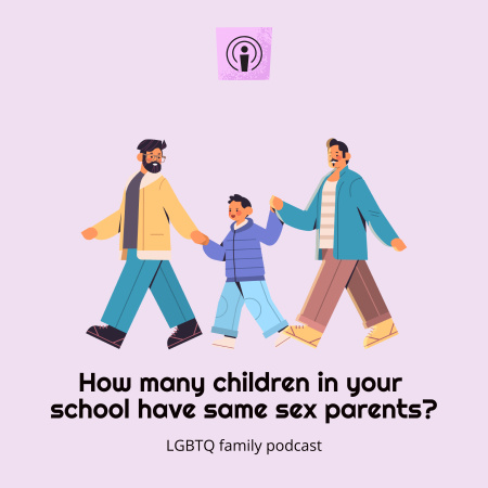 LMBTQ családi podcast-epizódhirdetés Podcast Cover tervezősablon