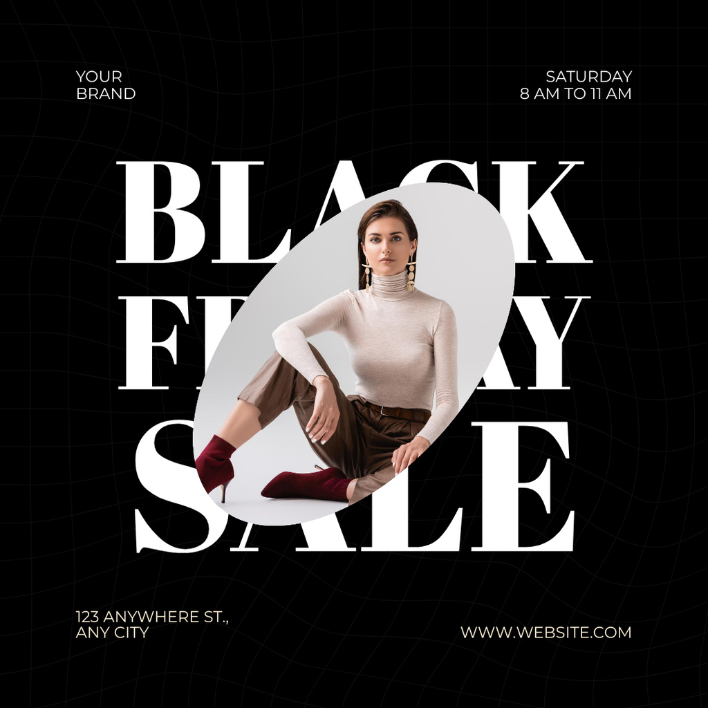 Black Friday Sale of Trendy Wear Instagram Modelo de Design