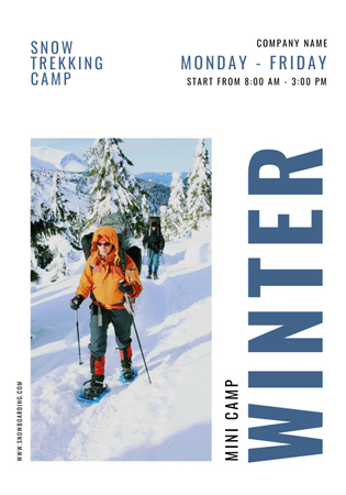 Snow Trekking Camp Invitation Poster 28x40in Design Template