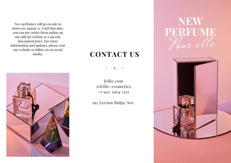 Modèle de visuel Offre de parfums de luxe en rose - Brochure