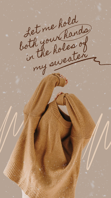Woman in Warm Winter Sweater Instagram Story Modelo de Design