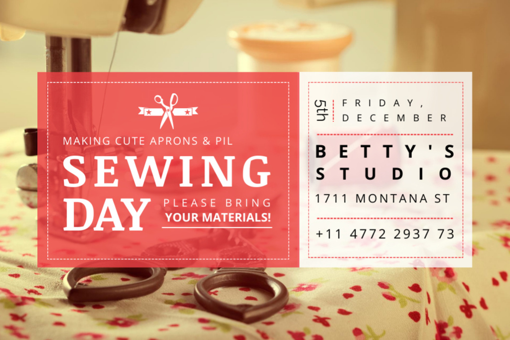 Masterclass of Sewing Craft Postcard 4x6in Design Template