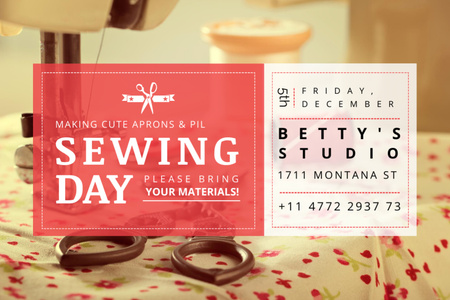 Platilla de diseño Sewing Day Event With Needlework Tools Postcard 4x6in