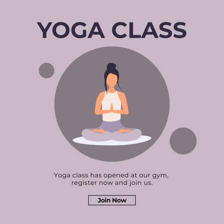 Woman Practicing Yoga Lotus Pose Instagram Design Template