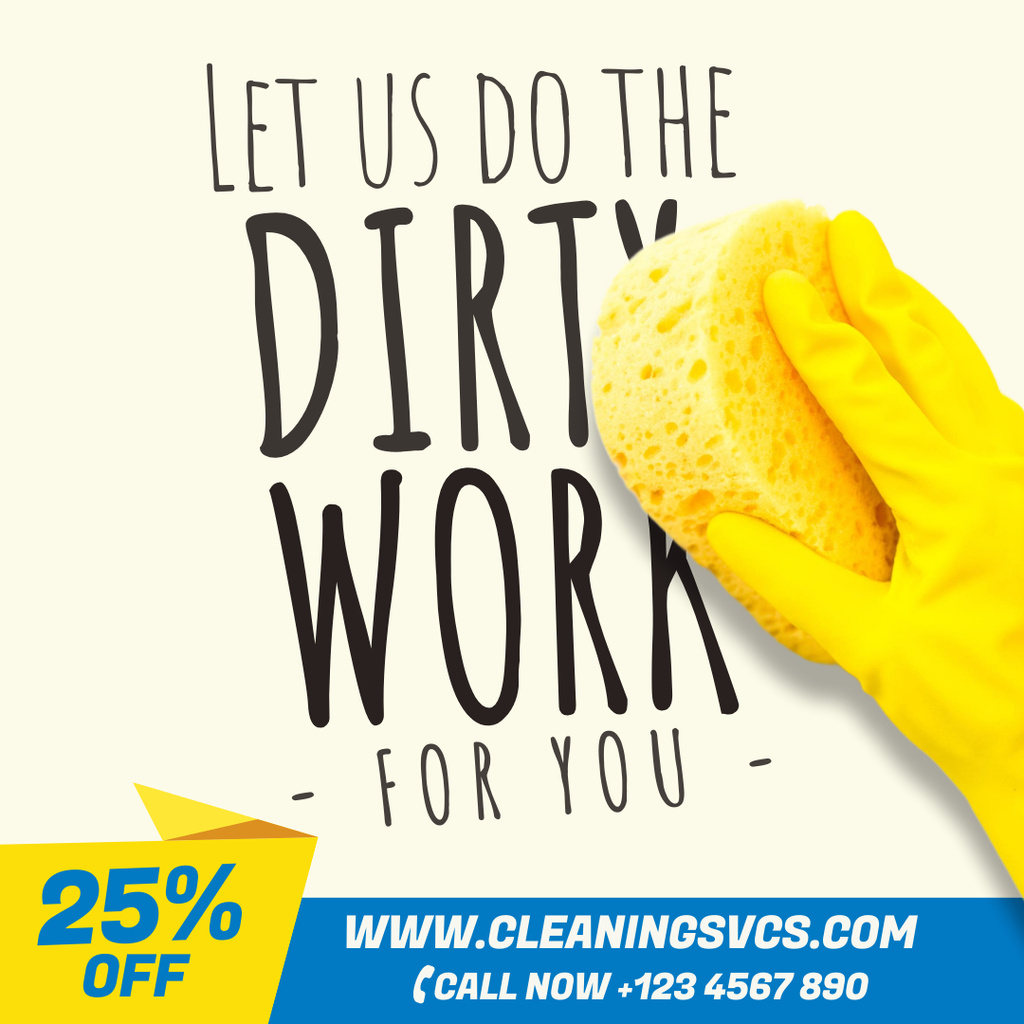 Designvorlage Cleaning Services with Offer of Discount für Instagram AD