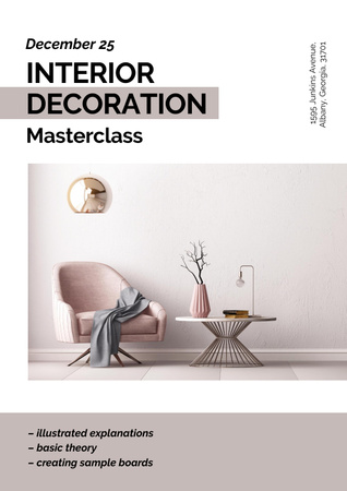 Template di design Masterclass of Interior decoration Poster