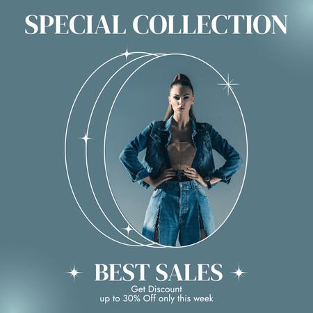 Special Collection with Woman Instagram AD Design Template