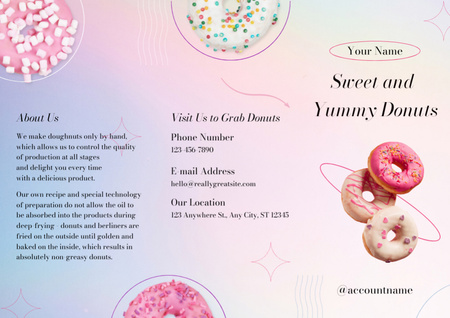 Ontwerpsjabloon van Brochure van Zoete en heerlijke donutaanbieding