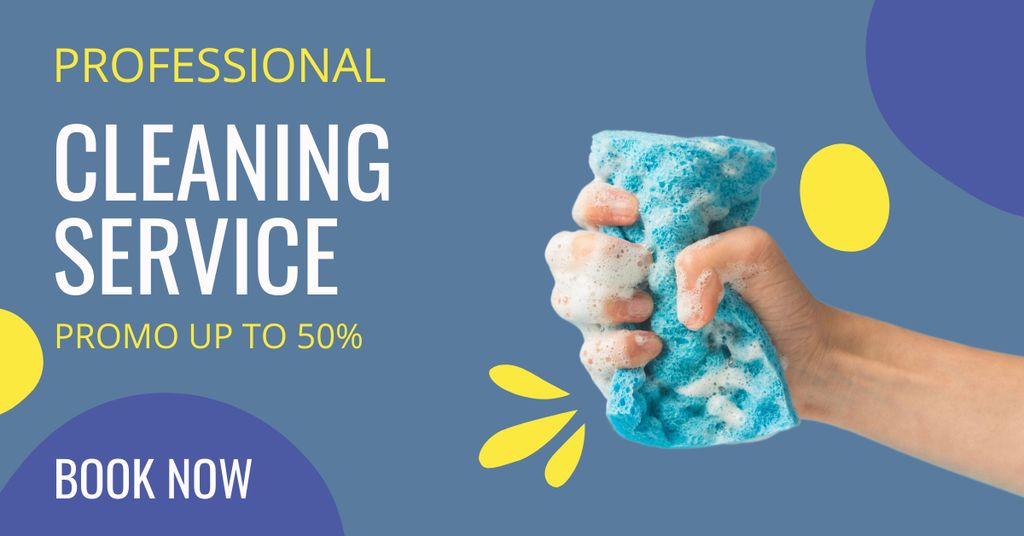 Experienced Cleaning Assistance Service Offer With Discounts Facebook AD Šablona návrhu