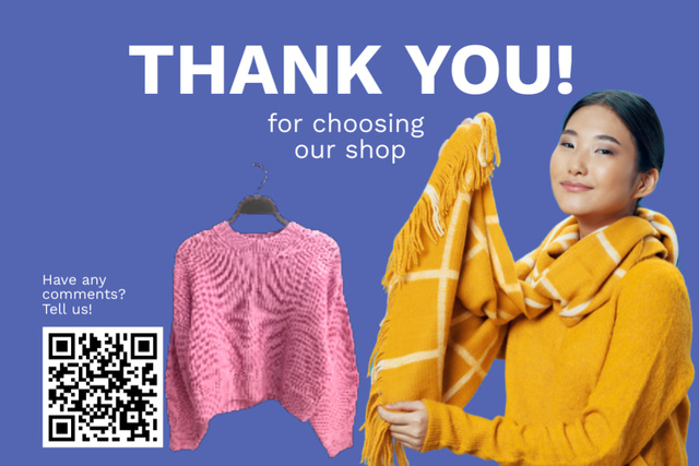 Plantilla de diseño de Thank You for Choosing Our Shop Postcard 4x6in 