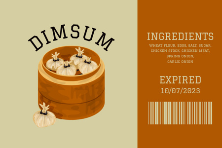 Designvorlage Traditionelles Dim Sum für Label