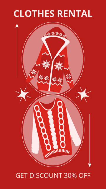Plantilla de diseño de Rental Winter Clothes Red Instagram Story 