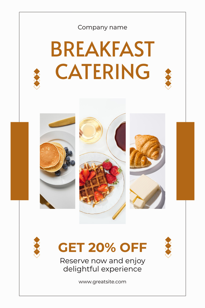 Designvorlage Services of Breakfast Catering für Pinterest