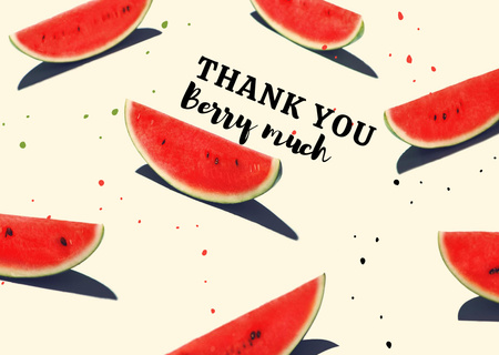Thankful Phrase with Watermelon Disco Balls Card Design Template