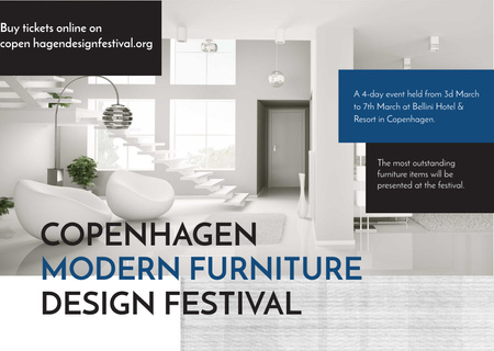 Ontwerpsjabloon van Card van Copenhagen modern furniture design festival