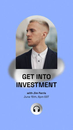 Podcast Topic about Finance with Successful Businessman Instagram Video Story Design Template