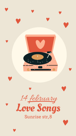 Valentin-napi szerelmes dalok Instagram Story tervezősablon