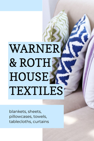Plantilla de diseño de oferta textil con almohadas en sofá Postcard 4x6in Vertical 