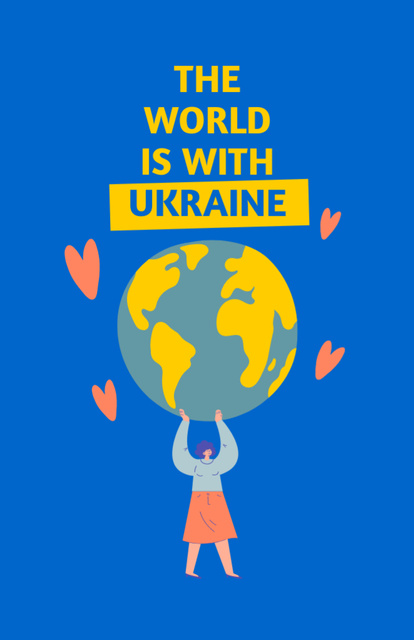 World is with Ukraine Flyer 5.5x8.5in Design Template