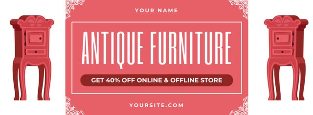 Antique Furniture With Ornamental Nightstand At Discounted Rates Facebook cover Modelo de Design