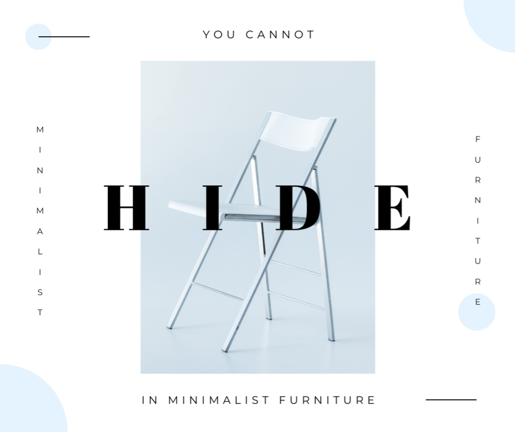 White minimalistic chair Facebook Design Template