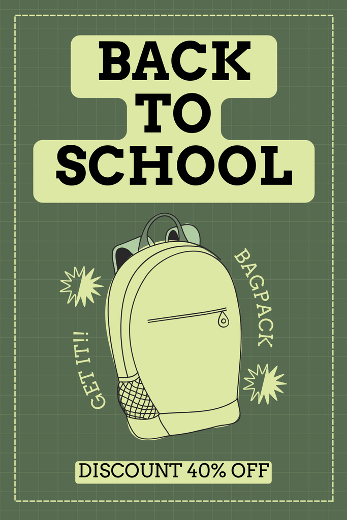 Back to School Backpack Sale Pinterest Šablona návrhu