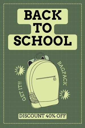 Back to School Backpack Sale Pinterest Design Template