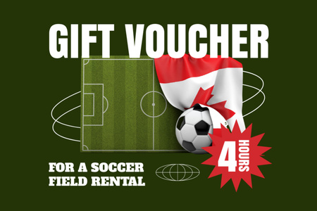 Designvorlage Soccer Field Rental Voucher für Gift Certificate