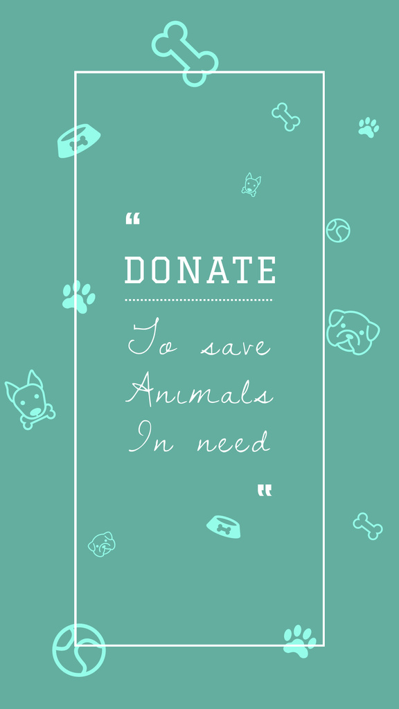 Donation for Animals Ad Instagram Story Tasarım Şablonu
