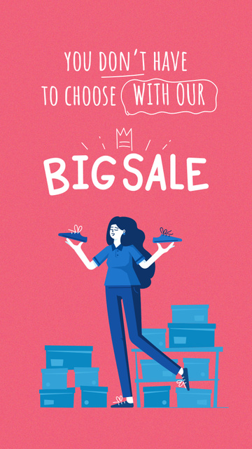 Woman shopping at Sale Instagram Story tervezősablon